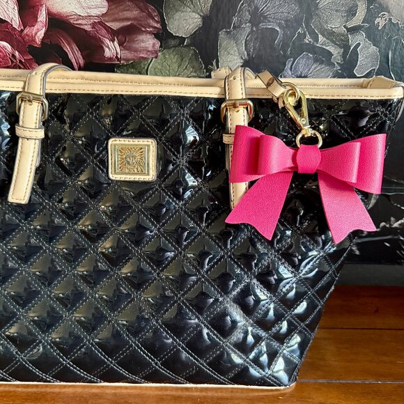 NEW Rose Red Bow Pendant Keychain Charm, Bow for your Handbag - Picture 2 of 5